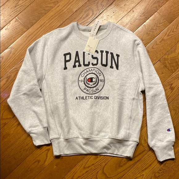 Sweatshirt Pacsun Champion Sweater V Neck Long PacSun Light Gray